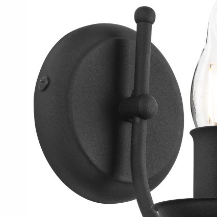 Seinävalaisin LUCY 1xE14/60W/230V musta