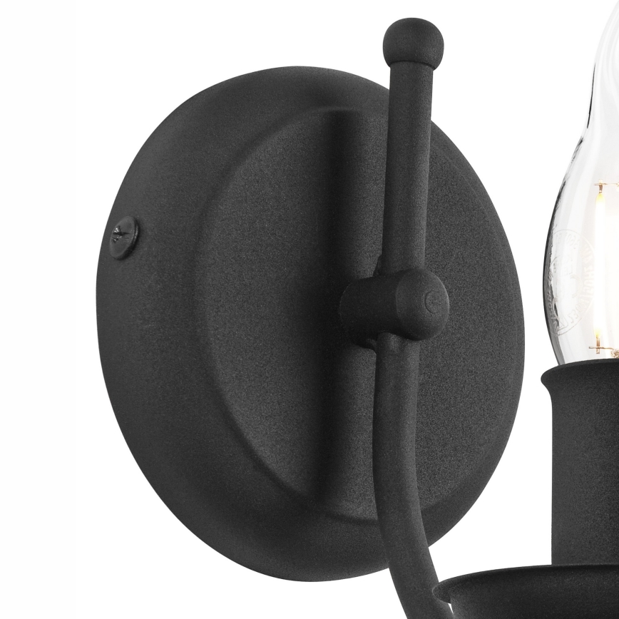 Seinävalaisin LUCY 1xE14/60W/230V musta