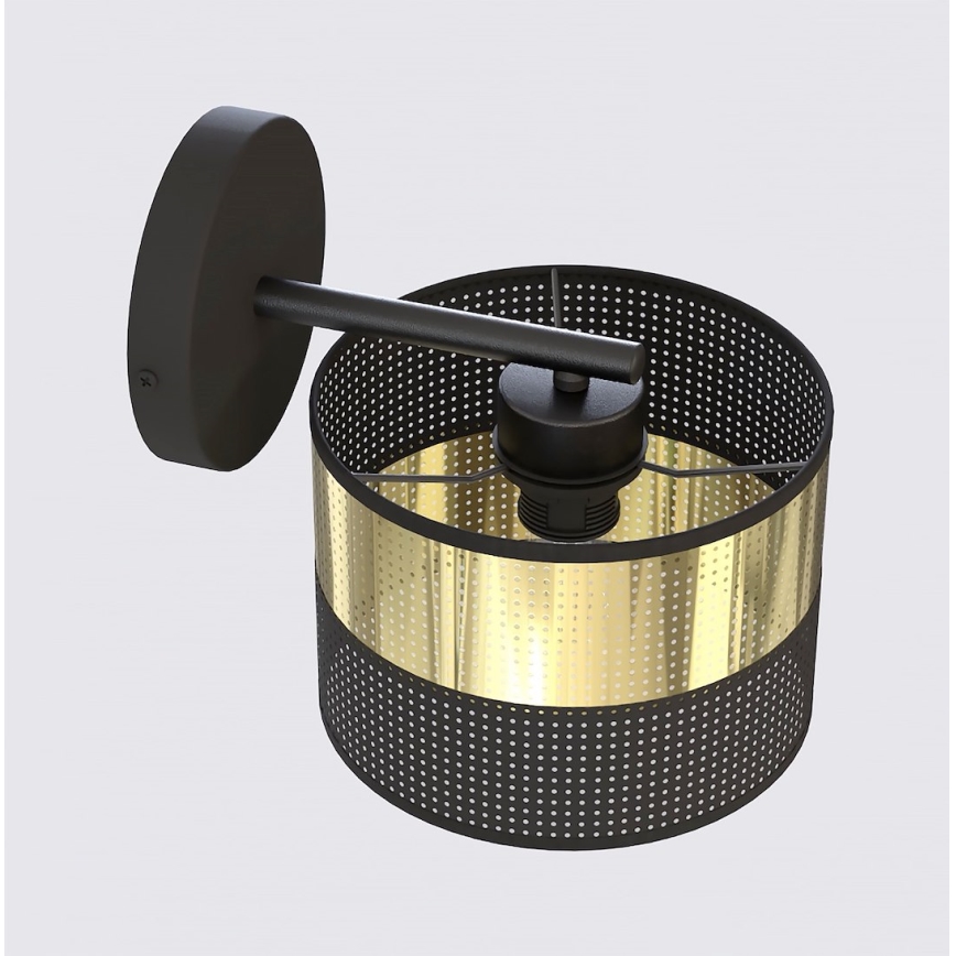 Seinävalaisin LUX 1xE27/15W/230V musta/kultainen