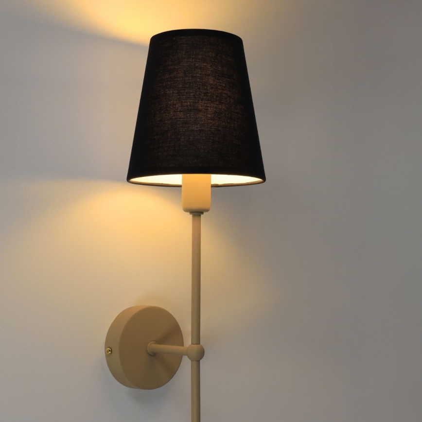 Seinävalaisin MADELA 1xE14/40W/230V musta/beige