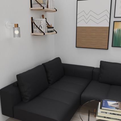 Seinävalaisin MADERA 1xE27/60W/230V valkoinen/puu