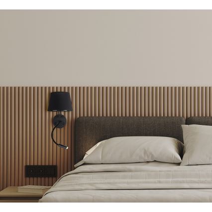 Seinävalaisin MAJA 1xE27/15W/230V + 1xGU10/10W/230V musta