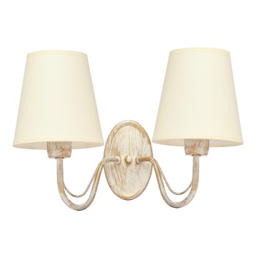 Seinävalaisin MALBO 2xE27/15W/230V beige