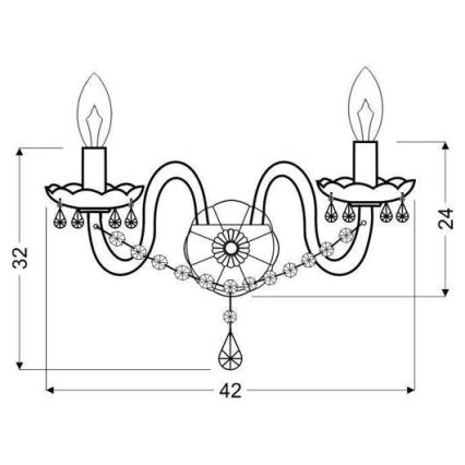 Seinävalaisin MARIA TERESA 2xE14/40W/230V