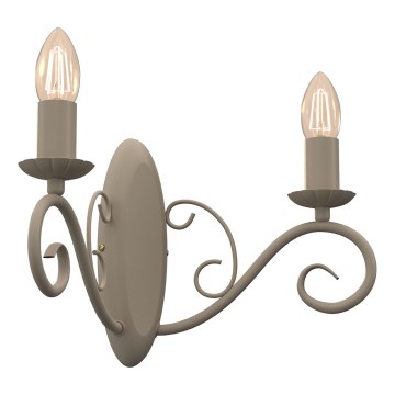 Seinävalaisin MAURO 2xE14/15W/230V beige