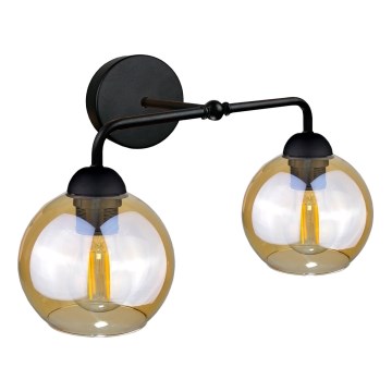 Seinävalaisin MELLE BLACK 2xE27/60W/230V