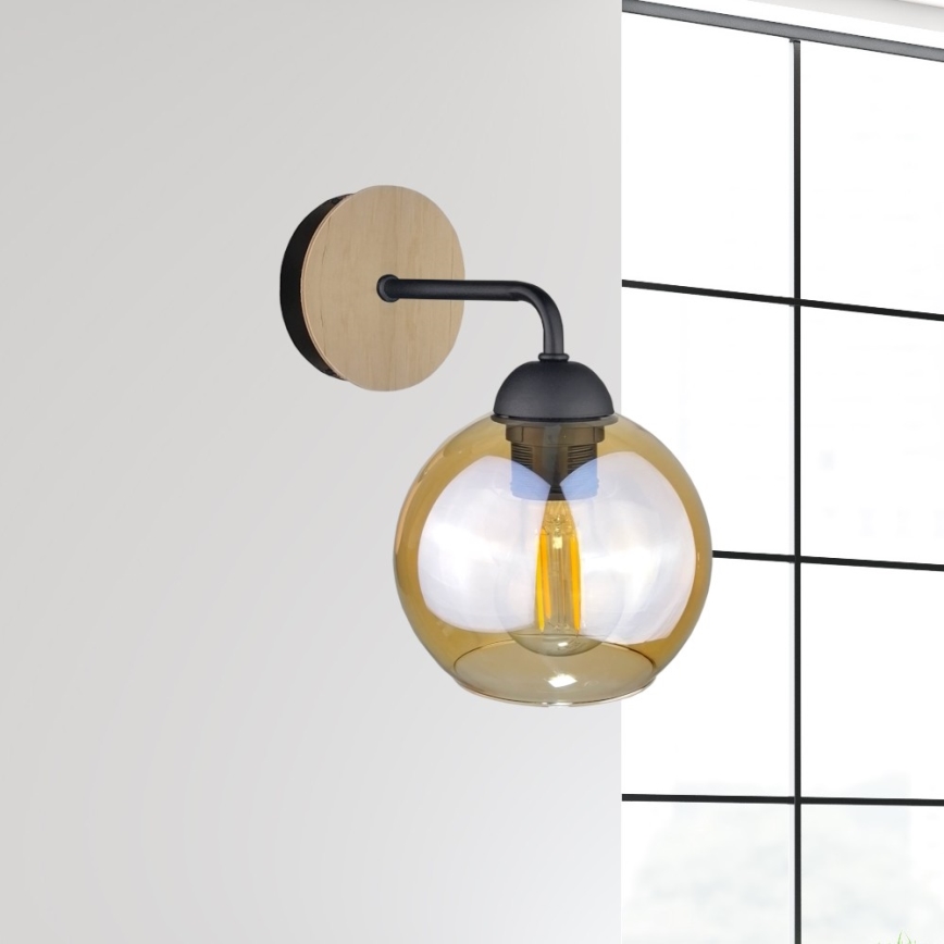 Seinävalaisin MELLE WOOD 1xE27/60W/230V