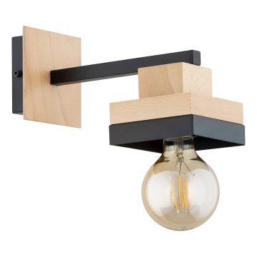 Seinävalaisin MIKO 1xE27/15W/230V musta/beige