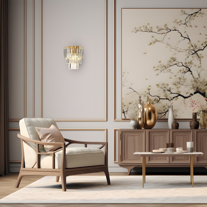 Seinävalaisin MILANO 2xE14/40W/230V kulta