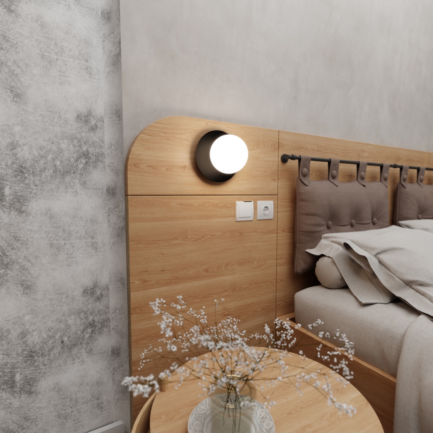 Seinävalaisin MINERVA 1xE14/10W/230V musta