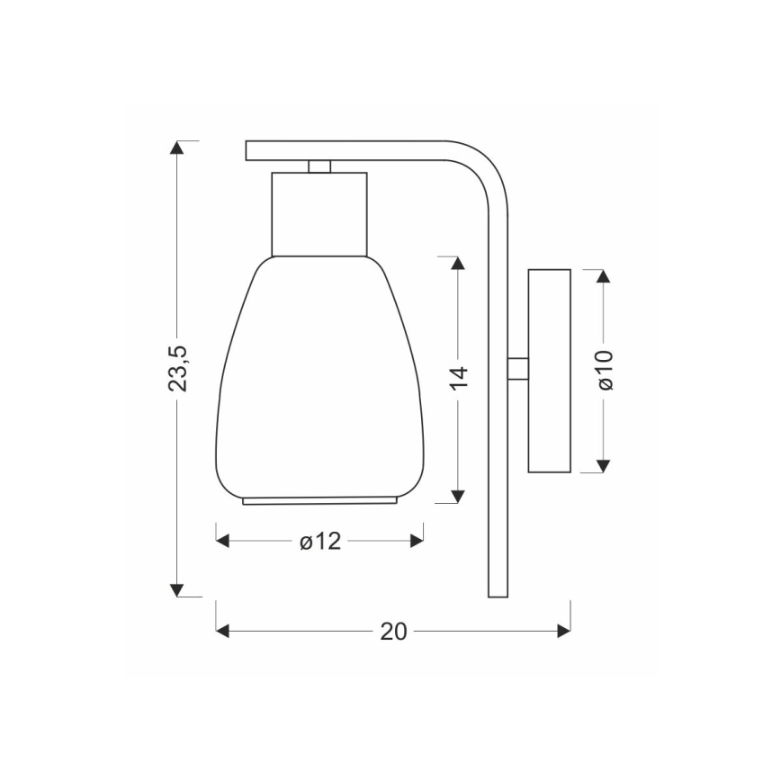 Seinävalaisin MOLDO 1xE27/40W/230V musta/savuinen musta