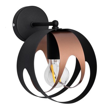 Seinävalaisin MOONLIGHT 1xE27/15W/230V musta/kupari