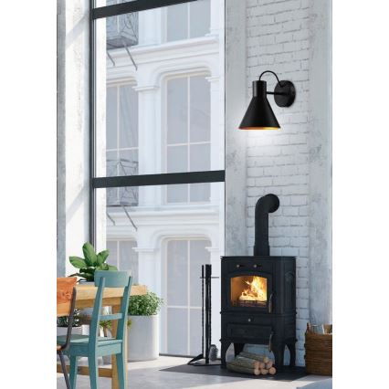 Seinävalaisin MORE 1xE27/40W/230V musta