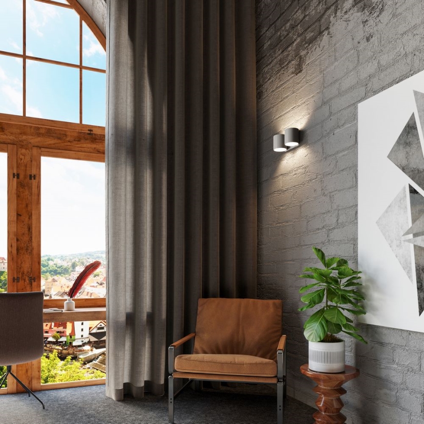 Seinävalaisin ORBIS 2xG9/40W/230V harmaa