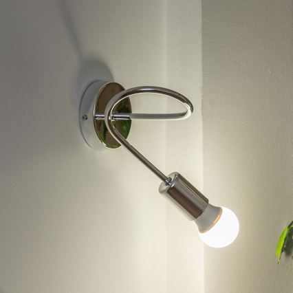 Seinävalaisin OXFORD 1xE27/15W/230V kiiltävä kromi