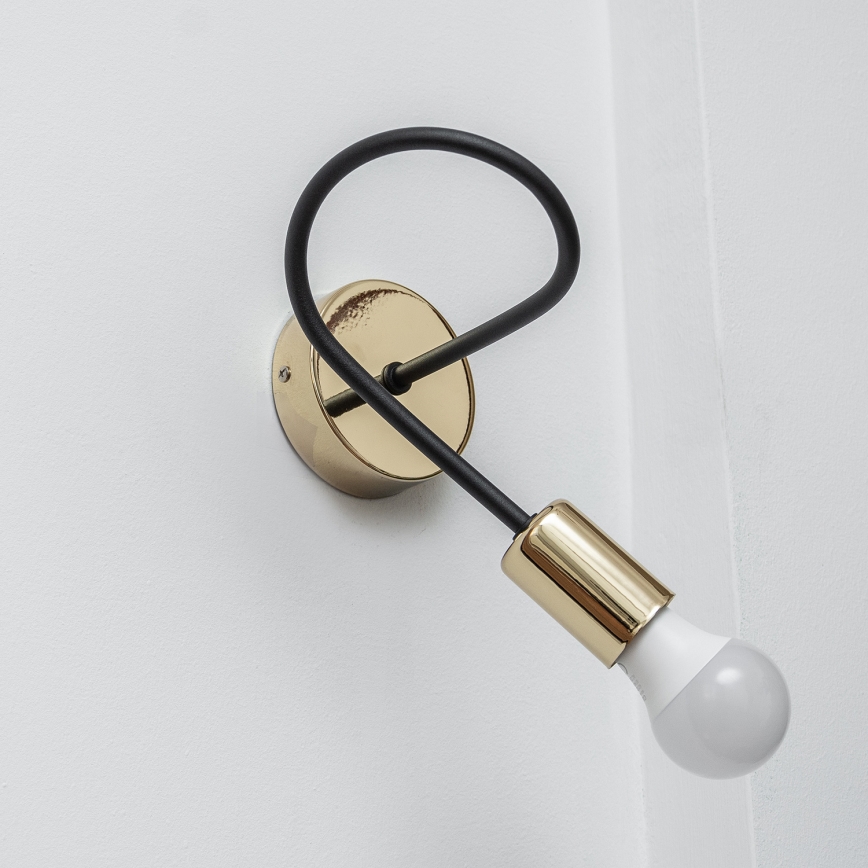 Seinävalaisin OXFORD 1xE27/15W/230V kultainen/musta