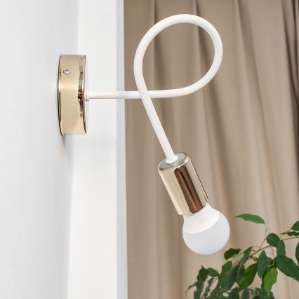 Seinävalaisin OXFORD 1xE27/15W/230V kultainen/valkoinen