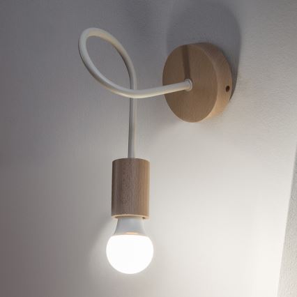 Seinävalaisin OXFORD 1xE27/15W/230V mänty/kerma