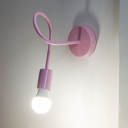 Seinävalaisin OXFORD 1xE27/15W/230V vaaleanpunainen