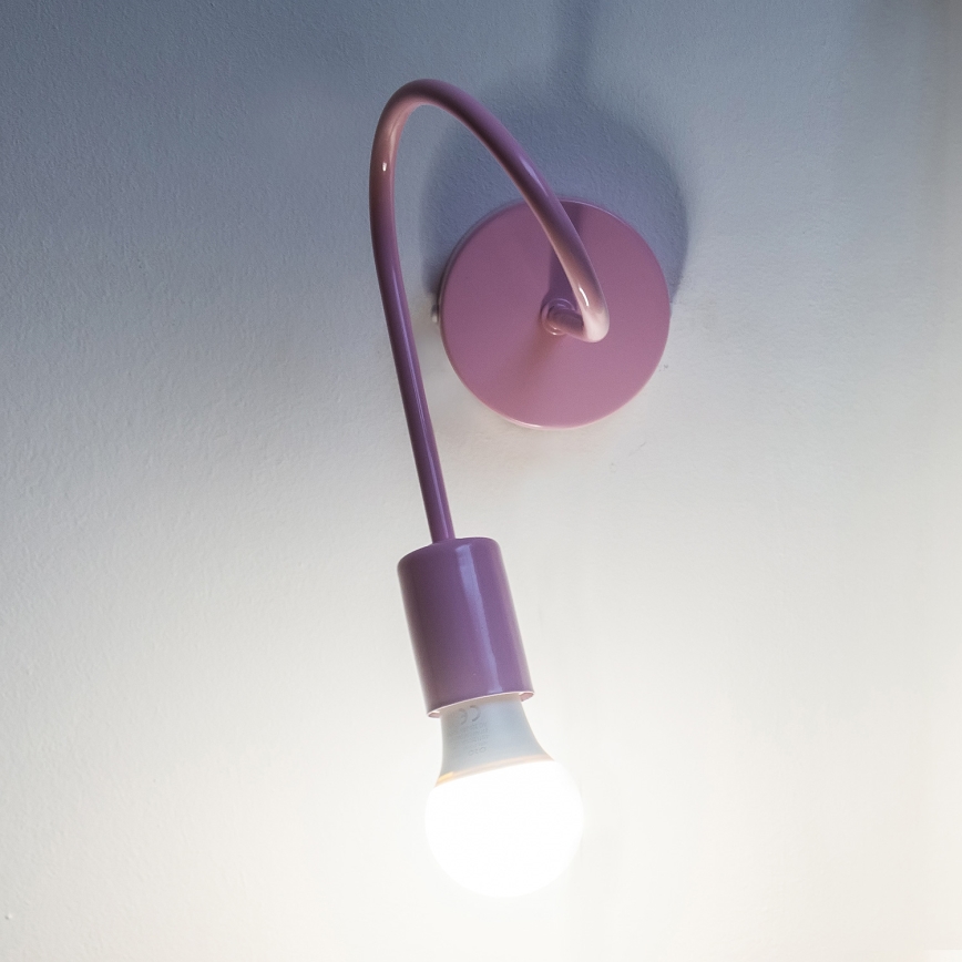 Seinävalaisin OXFORD 1xE27/15W/230V vaaleanpunainen