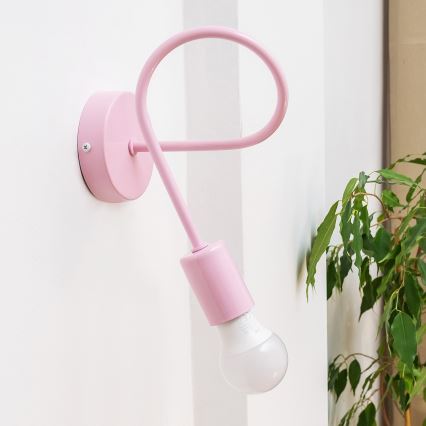 Seinävalaisin OXFORD 1xE27/15W/230V vaaleanpunainen