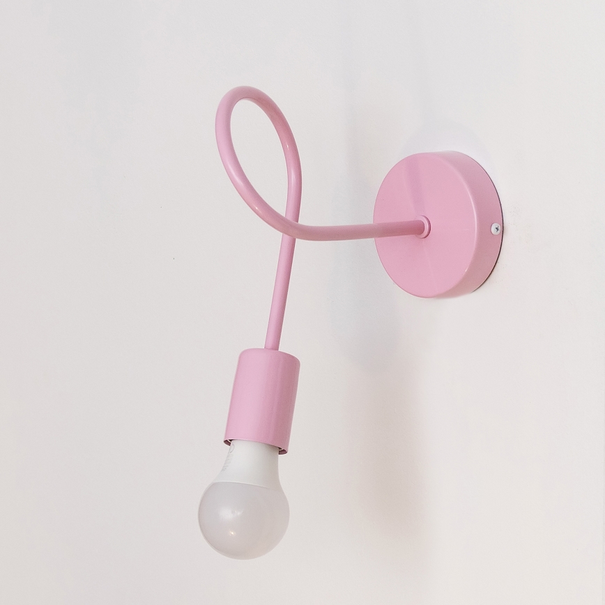 Seinävalaisin OXFORD 1xE27/15W/230V vaaleanpunainen