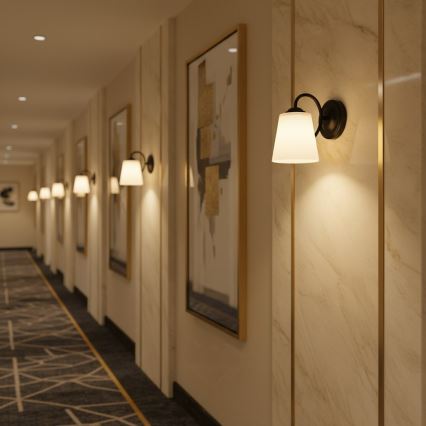 Seinävalaisin PAFOS 1xE27/15W/230V musta