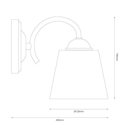 Seinävalaisin PAFOS 1xE27/15W/230V musta