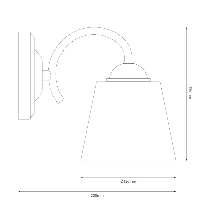 Seinävalaisin PAFOS 1xE27/15W/230V musta