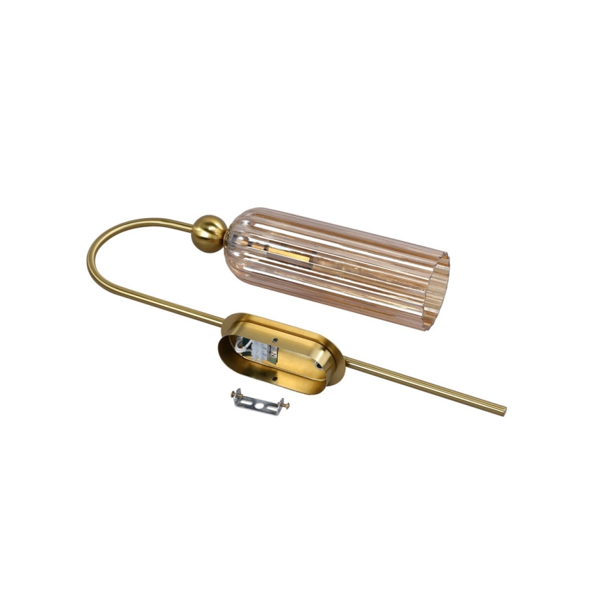 Seinävalaisin PIEGA 1xE14/40W/230V messinki/savunbeige