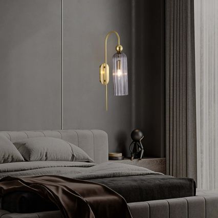 Seinävalaisin PIEGA 1xE14/40W/230V messinki/savunmusta