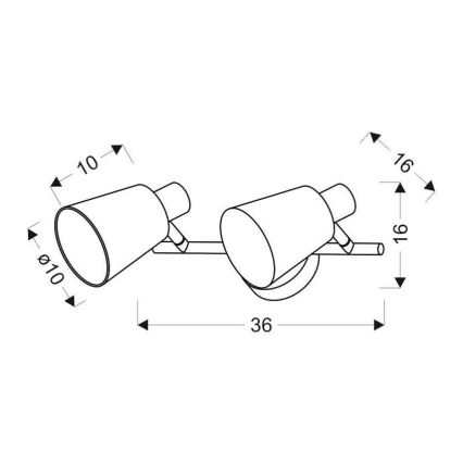 Seinävalaisin PIN 2xE14/40W/230V