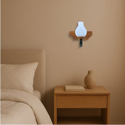 Seinävalaisin QUEEN 1xE14/40W/230V pyökki