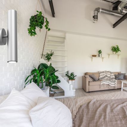 Seinävalaisin RAITO 2xGU10/8W/230V hopea