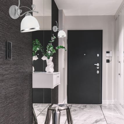 Seinävalaisin RETRO II 1xE27/60W/230V hopea