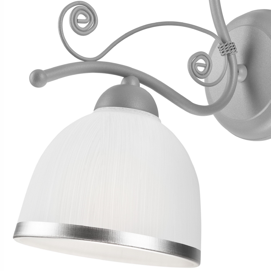 Seinävalaisin RETRO II 1xE27/60W/230V hopea