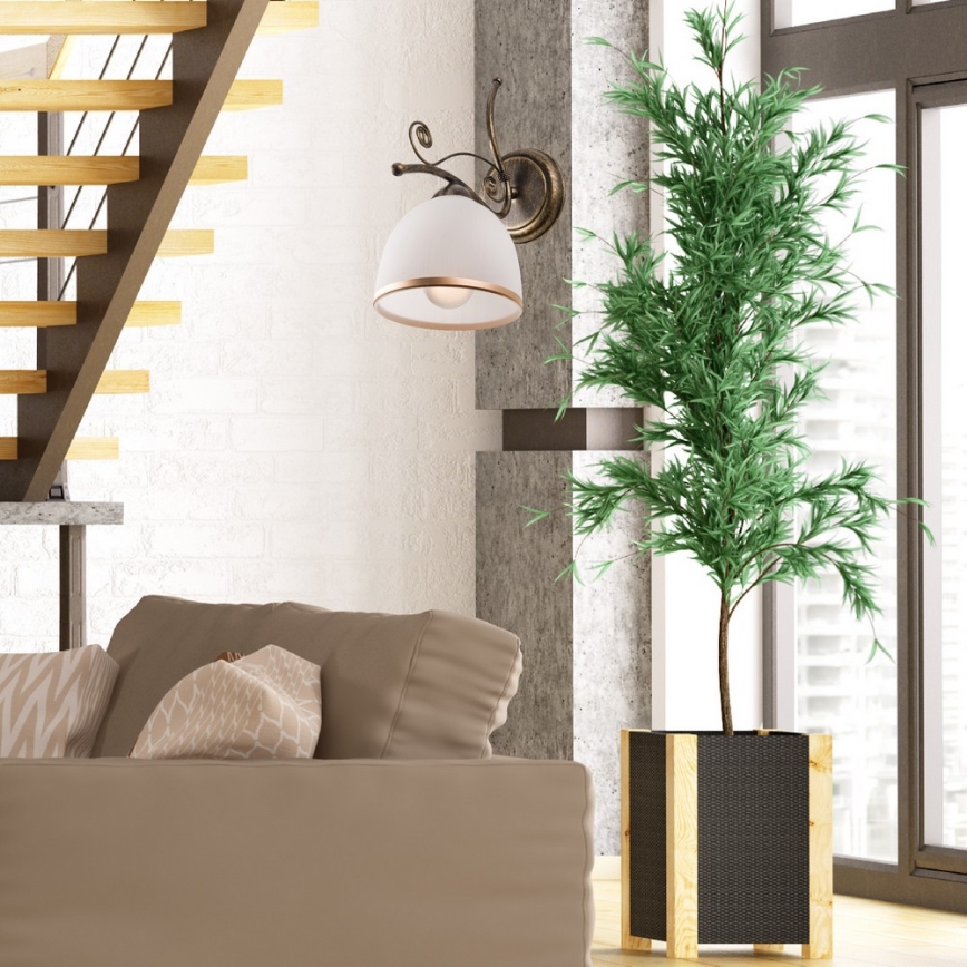 Seinävalaisin RETRO II 1xE27/60W/230V kulta patina