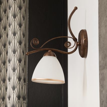 Seinävalaisin RETRO II 1xE27/60W/230V pronssi patina