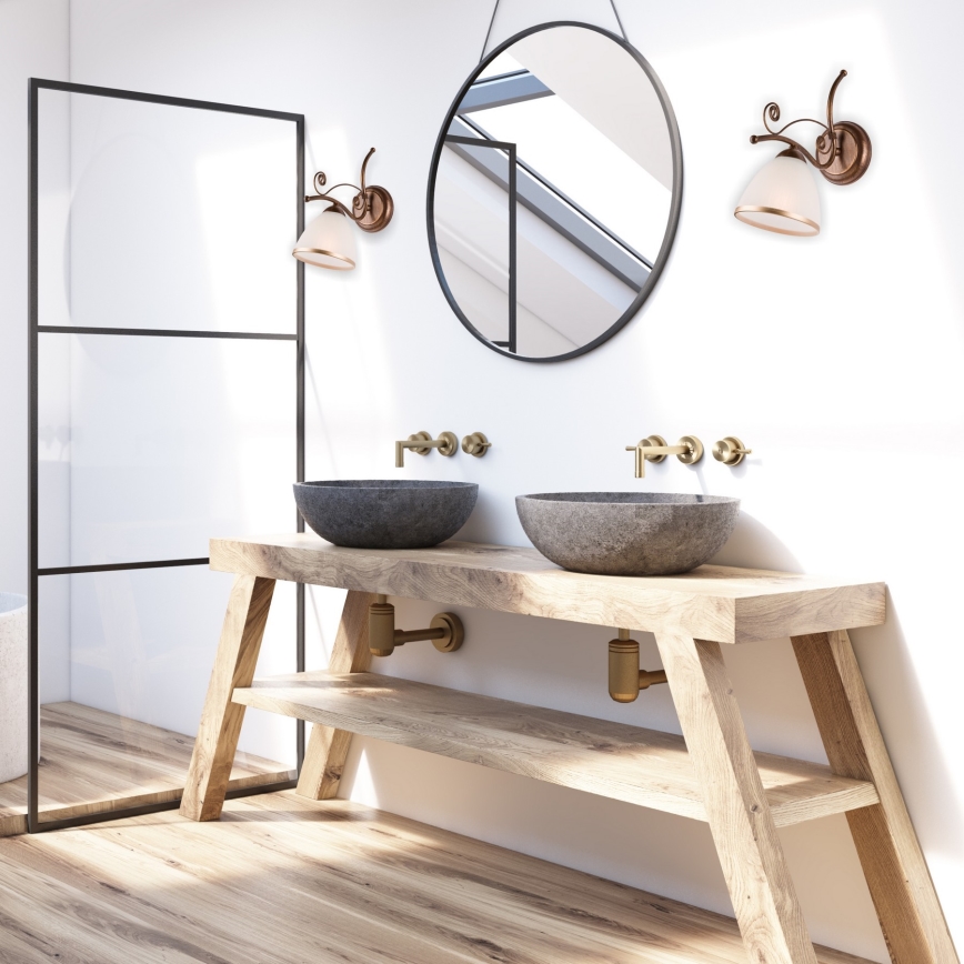 Seinävalaisin RETRO II 1xE27/60W/230V pronssi patina