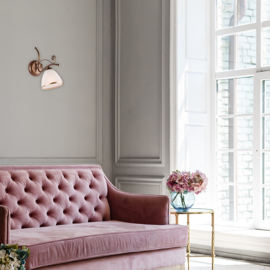 Seinävalaisin RETRO II 1xE27/60W/230V pronssi patina