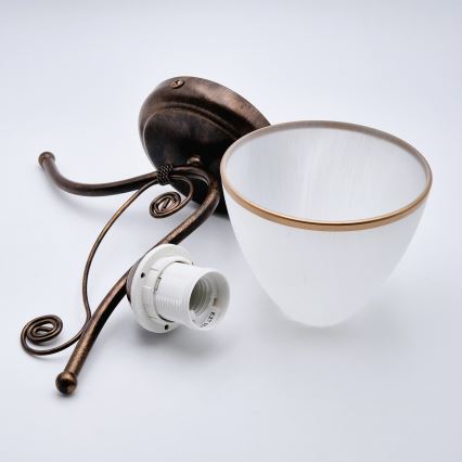 Seinävalaisin RETRO II 1xE27/60W/230V pronssi patina