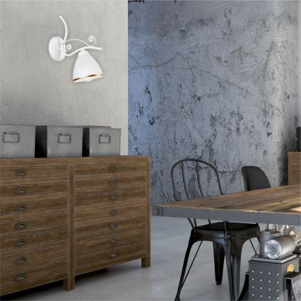 Seinävalaisin RETRO II 1xE27/60W/230V valkoinen