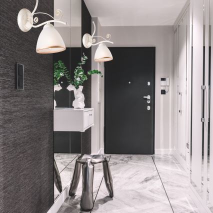 Seinävalaisin RETRO II 1xE27/60W/230V valkoinen patina