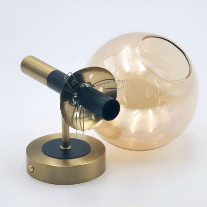 Seinävalaisin ROLLO 1xE14/5W/230V kulta/savuinen beige