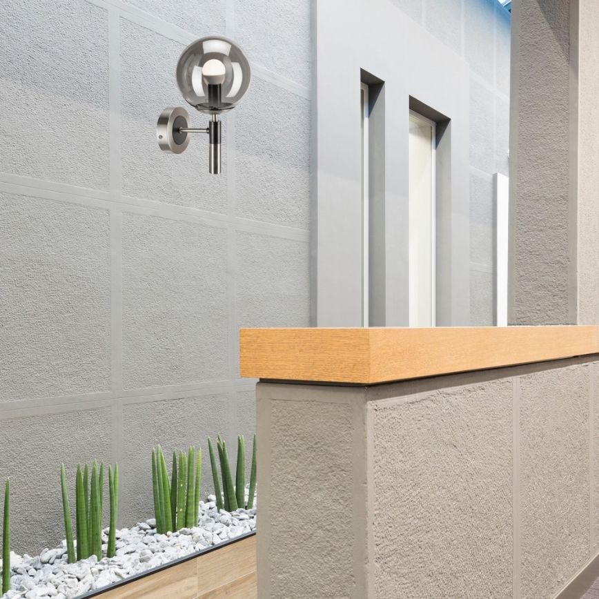 Seinävalaisin ROLLO 1xE14/5W/230V mattakromi/savuinen