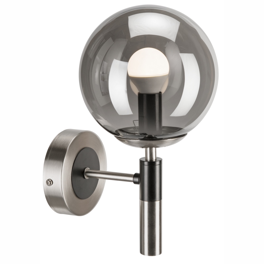 Seinävalaisin ROLLO 1xE14/5W/230V mattakromi/savuinen