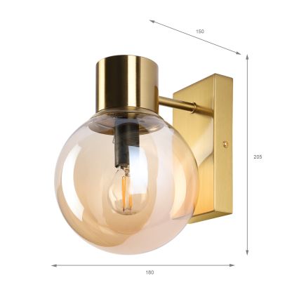 Seinävalaisin SFERIO 1xE14/5W/230V messinki/savunbeige