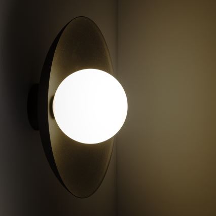 Seinävalaisin SLATE 1xG9/8W/230V halkaisija 28 cm musta