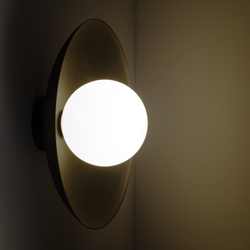 Seinävalaisin SLATE 1xG9/8W/230V halkaisija 28 cm musta