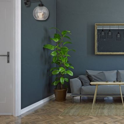 Seinävalaisin SOFIA 1xE27/60W/230V musta